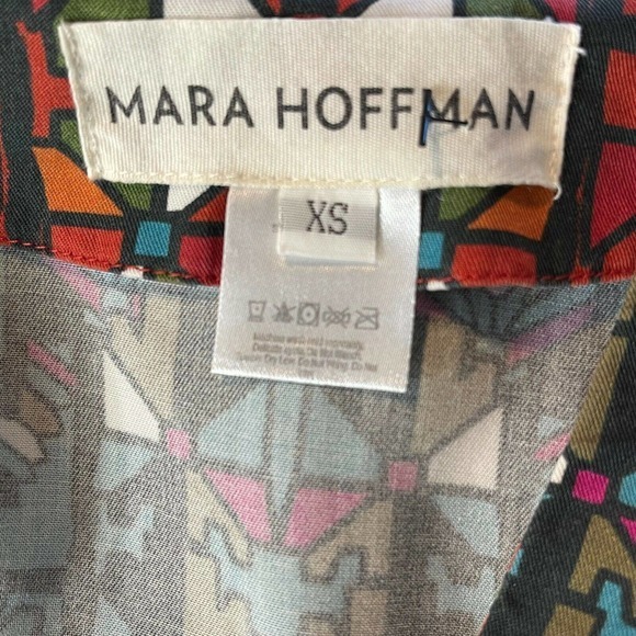 MARA HOFFMAN Dress Bolnisi Rug Tunic in Orange Multi Geometric Print Siz‎ XSmall - Picture 7 of 9